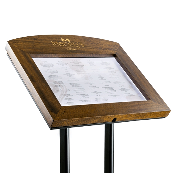 Wood Free Standing Menu Display Case Mainly Menus
